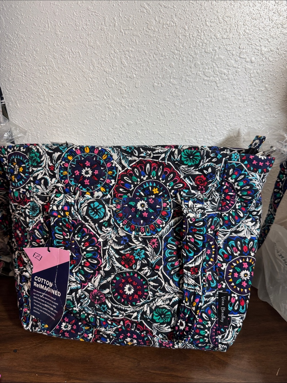 NWT Vera Bradley Medallion Black White Multi Color Multi Strap Purse $90